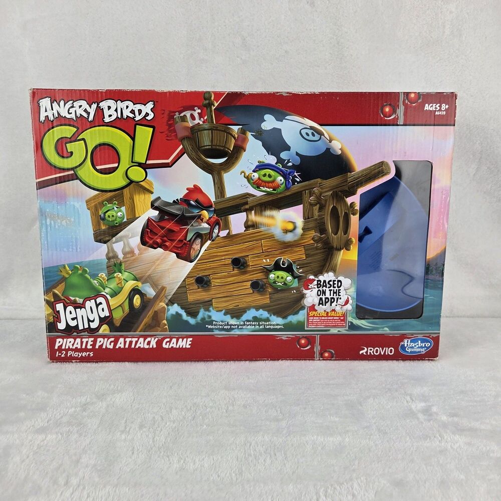 Angry Birds Go Jenga Pirate Pig Attack Game COMPLETE Hasbro Gaming 2013 Rovio